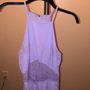 Purple lace cutout dress